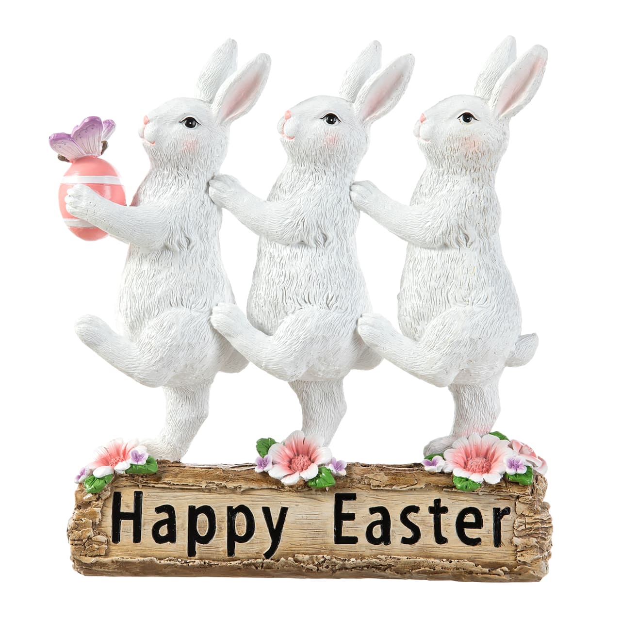 Glitzhome&#xAE; 9.25&#x22; Easter Triple Bunny Table D&#xE9;cor